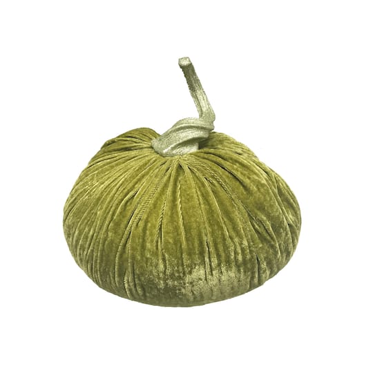 Flora Bunda® 11" Olive Velvet Decorative Pumpkin